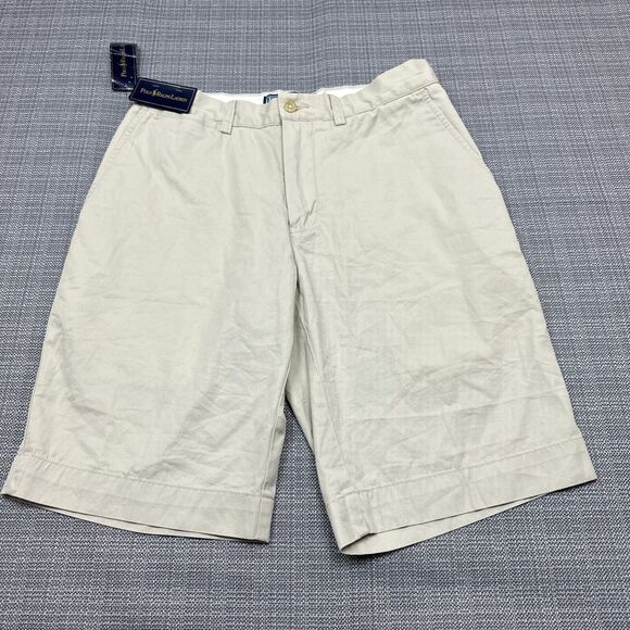Polo Ralph Lauren Shorts Mens 30 Tan 10" Inseam Flat‎ Front Golf Casual New - Picture 1 of 14